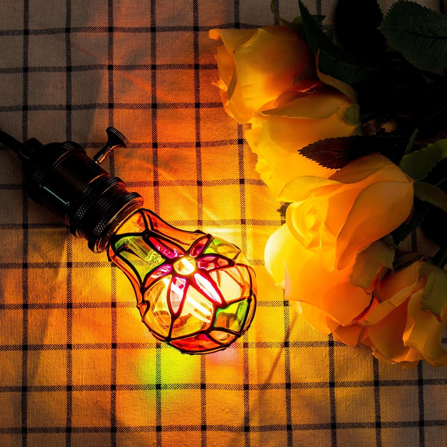 Bombilla vitral E26 4W 120V arco iris multicolor