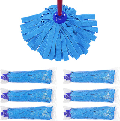 6 Pzas Trapeador Microfibra Azul Comp 0.8pulg