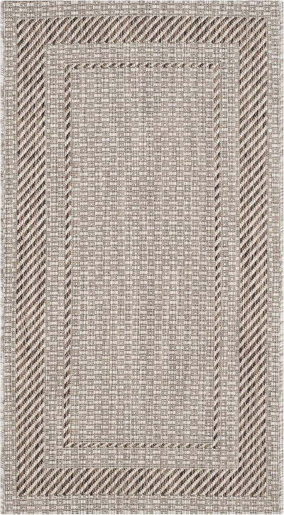 Alfombra lavable exterior 2'3x5' beige y marrón patio