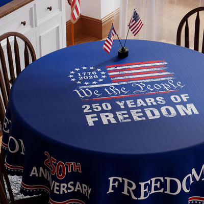Mantel redondo patriótico USA 60x60 pulgadas para 250 aniversario