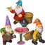 Juego 4 figuras gnomo jardín 3.5pulg decoración exterior e interior