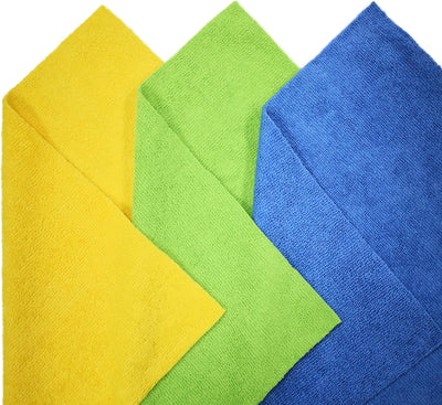 Paño microfibra ultrasónico 14x14pulg set 36 azul verde amarillo