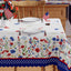 Manteles patrióticos para mesa 60x84 pulgadas con motivos florales azul rojo
