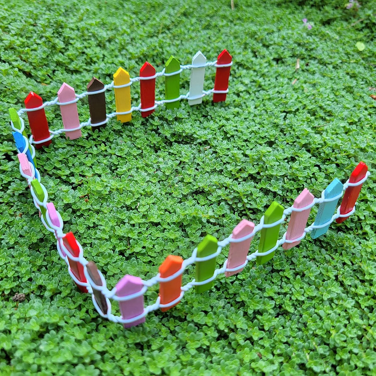 Valla jardín hadas 45pulg madera arco iris 4 secciones