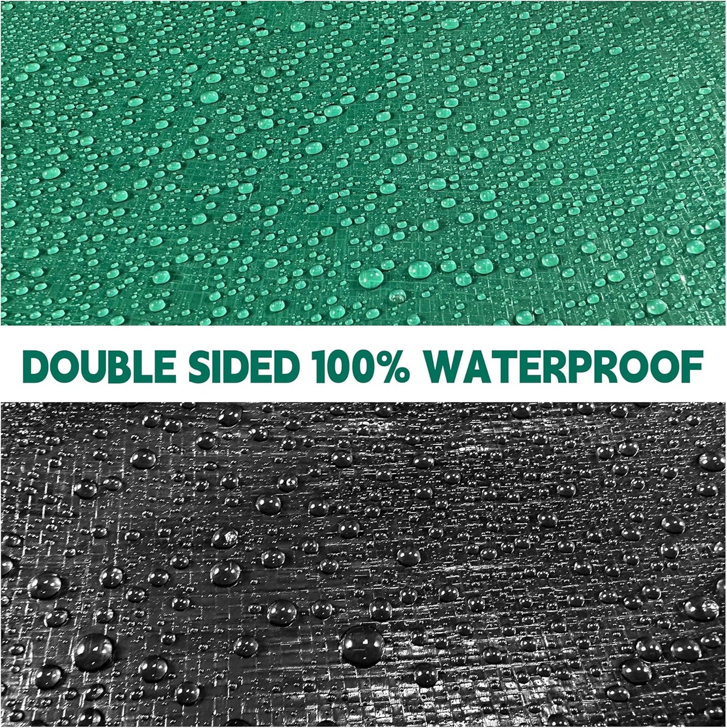 Lona 4x6ft impermeable 10mil UV resistente con ojales verde/negro