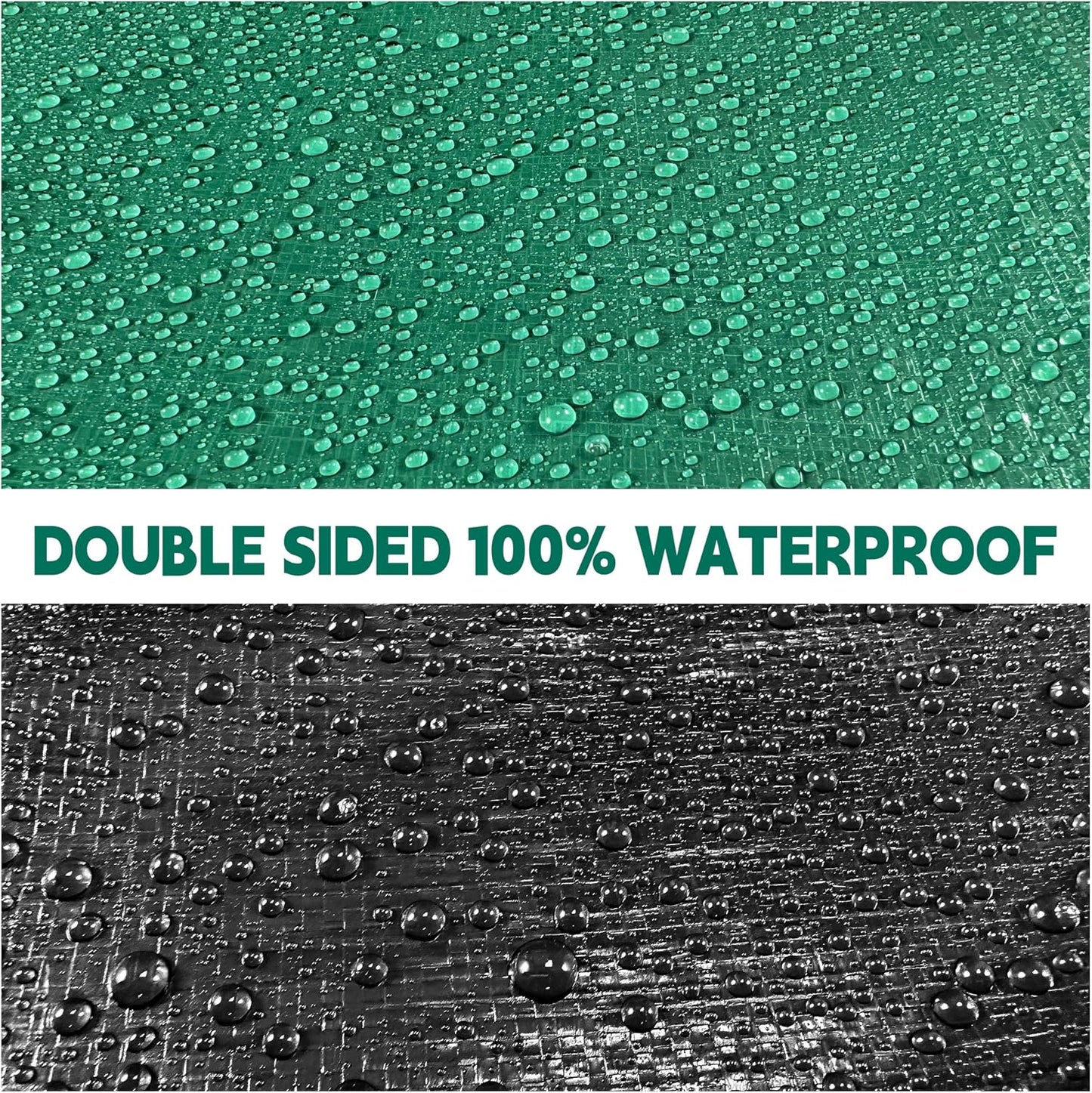 Lona 30x50ft impermeable UV resistente ojales duraderos verde/negra