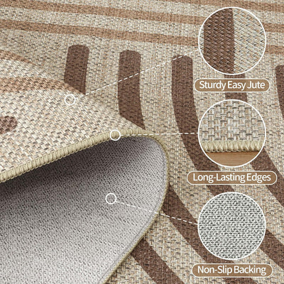 Alfombra yute 3x5m estilo bohemio pelo corto lavable
