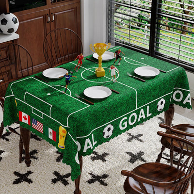 Mantel rectangular de fútbol 60 x 84 pulgadas lavable para fiesta 2026