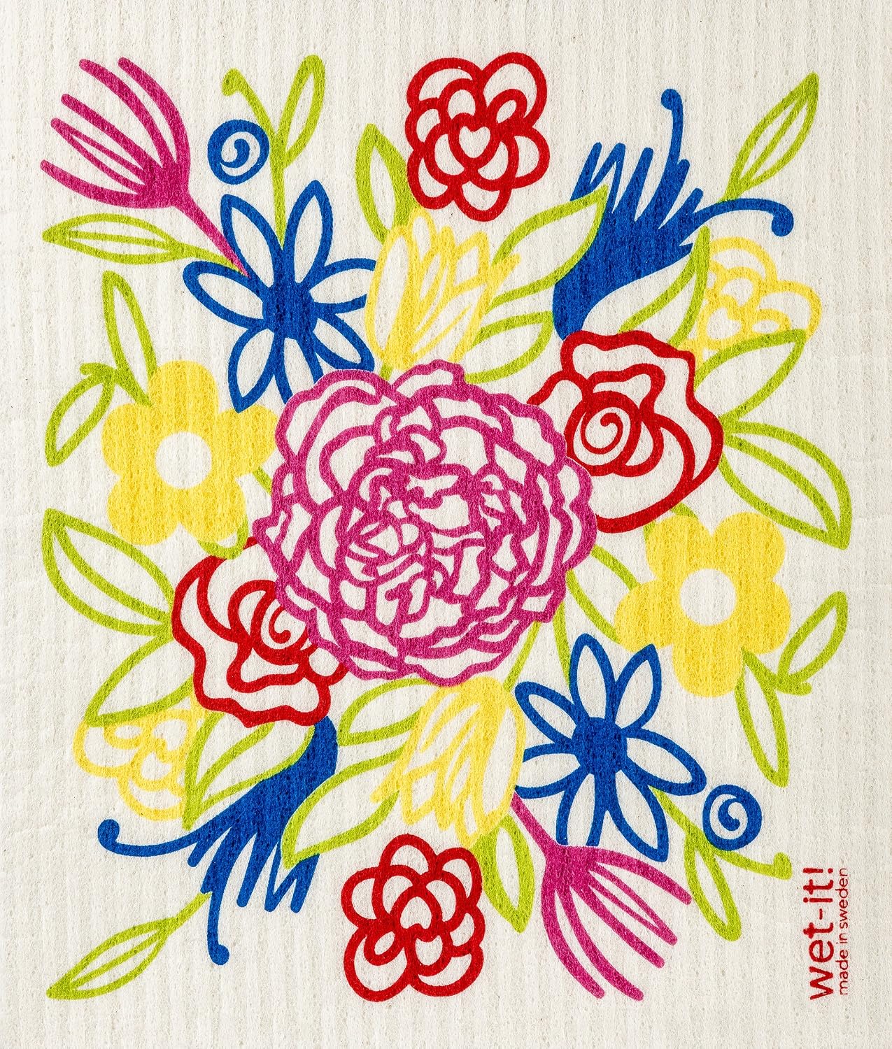Paño cocina sueco ramo flores