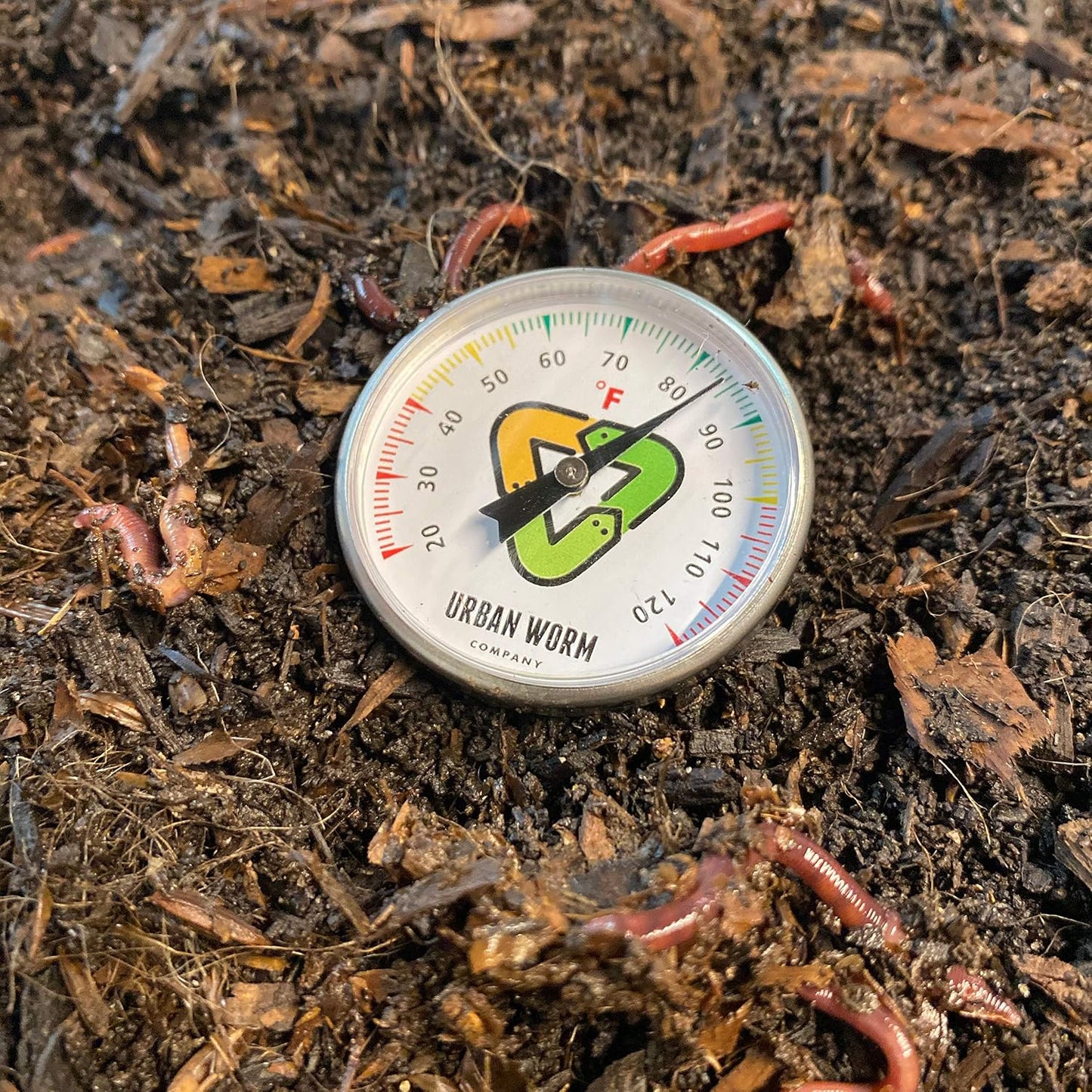 Termómetro suelo acero inox 5pulg jardinería