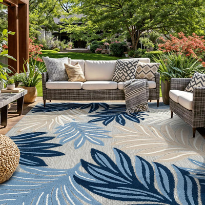 Alfombra texturizada 6x6ft x 9ft azul oscuro