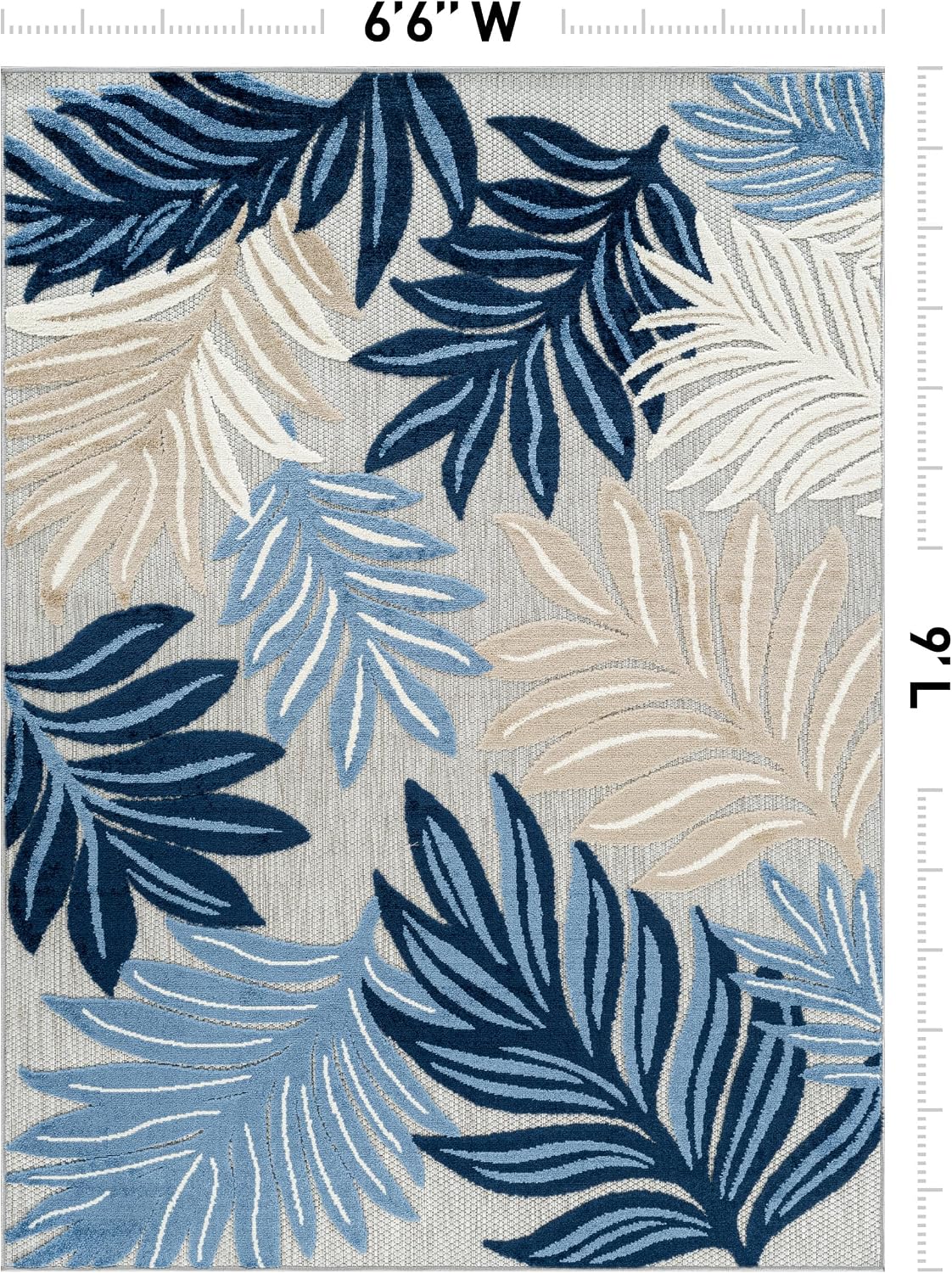 Alfombra texturizada 6x6ft x 9ft azul oscuro