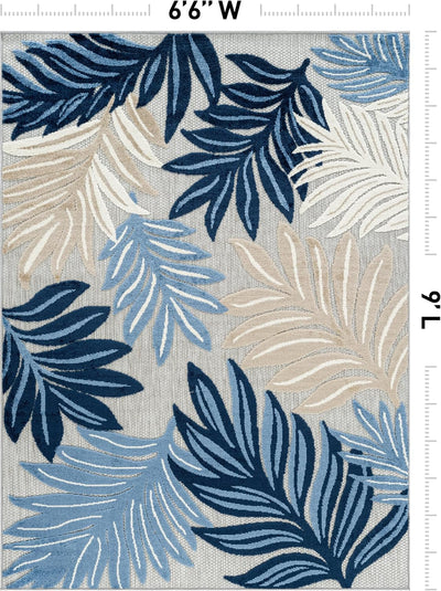 Alfombra texturizada 6x6ft x 9ft azul oscuro