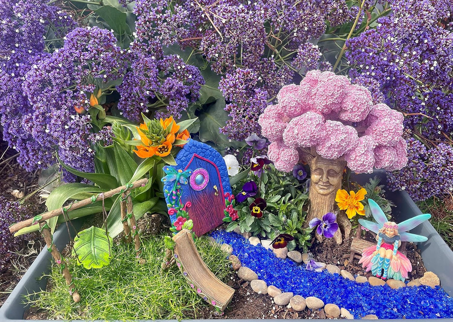 Estatua hada miniatura para jardín de hadas