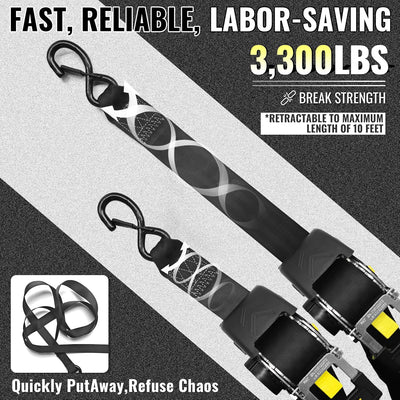 Cintas ajustables para fijar 2x10' 3300lb para motocicleta kayak